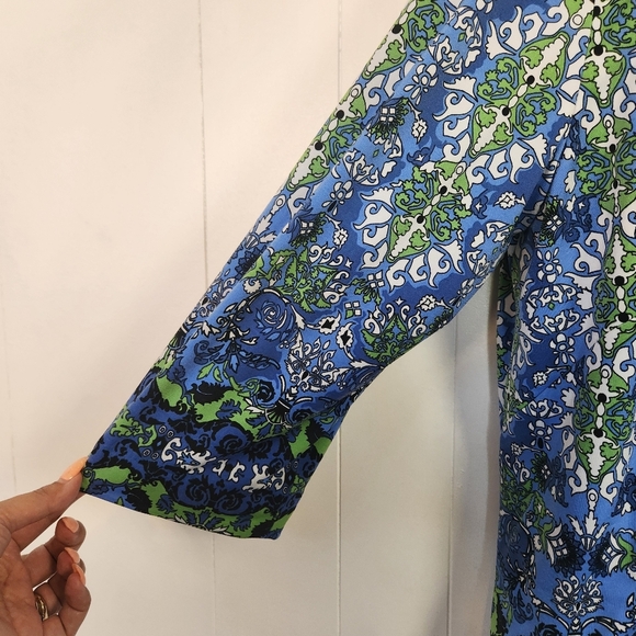 Joan Rivers Blue Open Front Lightweight Blazer Jacket Dressy Womens Size Large - Picture 3 of 9